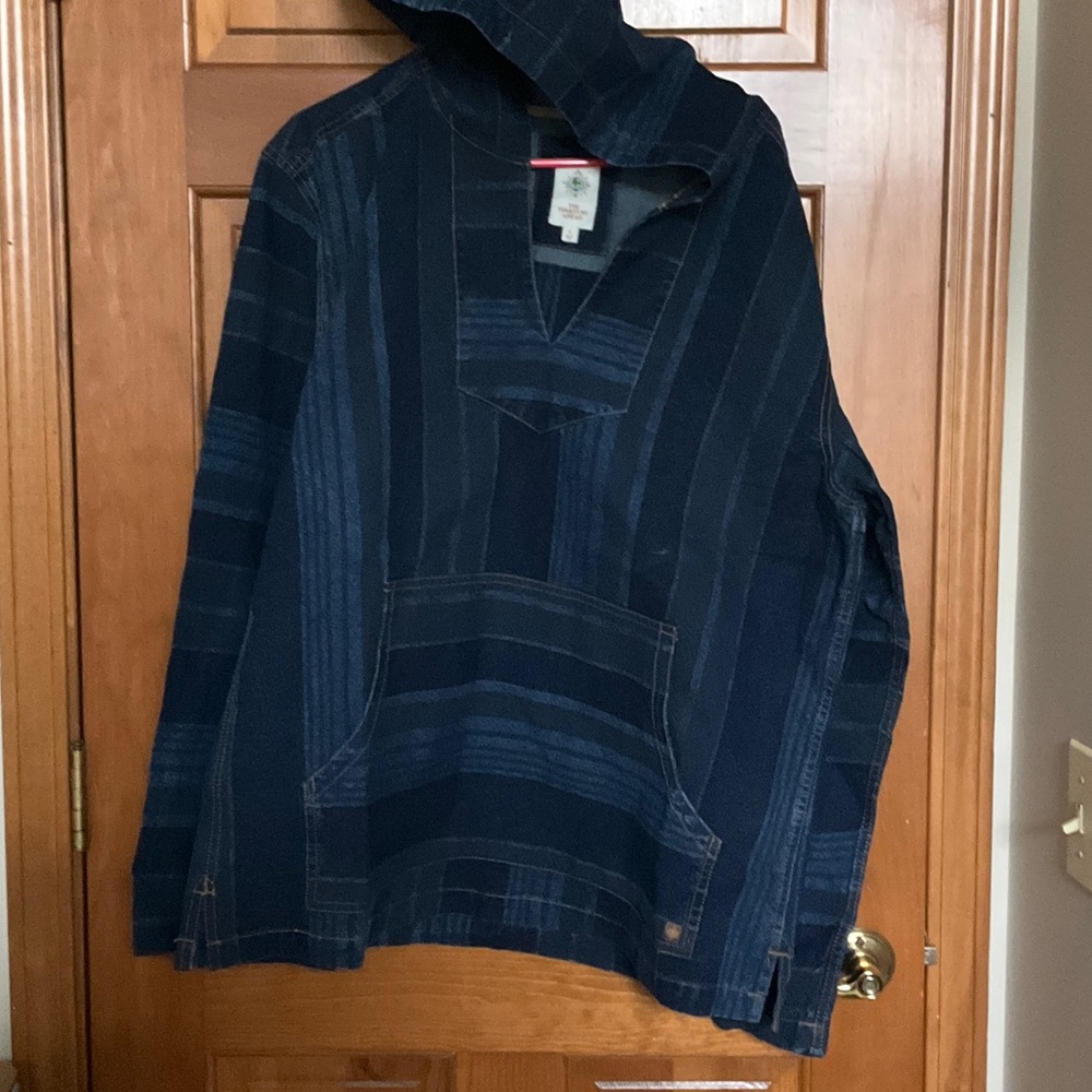 The Territory Ahead Navy Blue Striped Shirt Jacket
